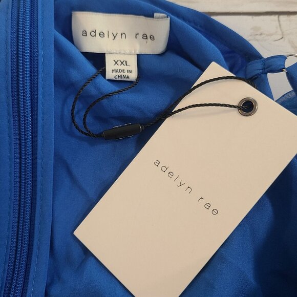 Adelyn Rae Blue Organza Ruffled Dress Sheer Overlay NEW XXL Maxi Fairycore - Picture 5 of 8